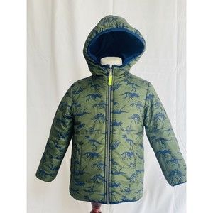 Jackets & Coats Carter's Dinosaur Reversible Puffer one side has Dinosaur Print